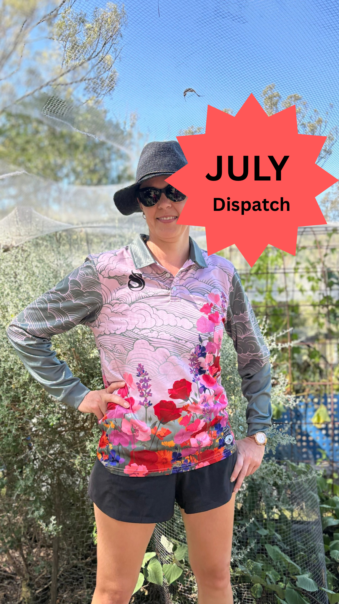 In bloom women's gardening shirt - **JULY Dispatch**